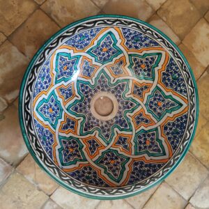 Unique Ceramic Sink, Handmade Moroccan Basin, Artisan Crafted, Moroccan Inspired Design