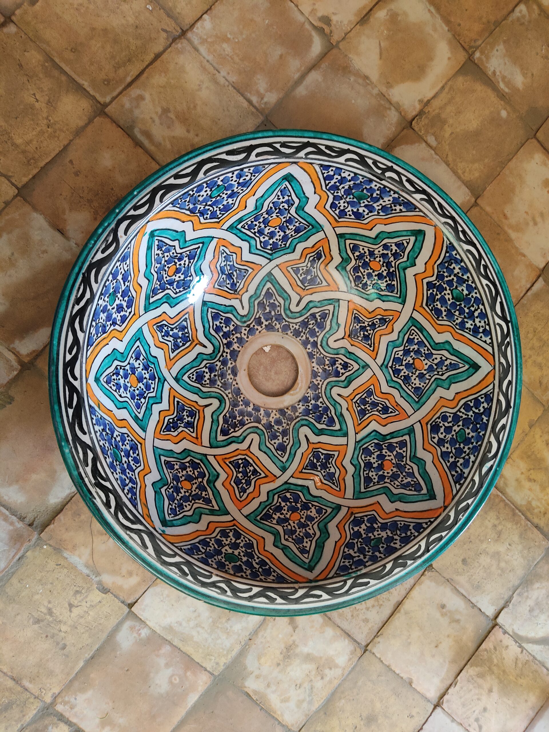 Unique Ceramic Sink, Handmade Moroccan Basin, Artisan Crafted, Moroccan Inspired Design