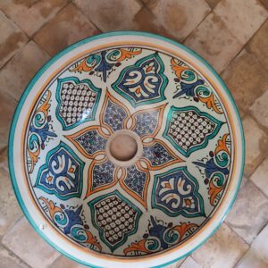 Moroccan Style Ceramic Sink, Handmade Basin, Bathroom Vanity, Authentic Home Decor