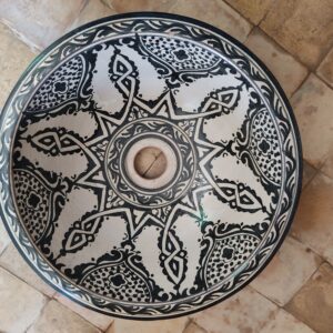 Ceramic Sink, Moroccan Style Basin, Handmade Bathroom Vanity, Ethnic Home Decor