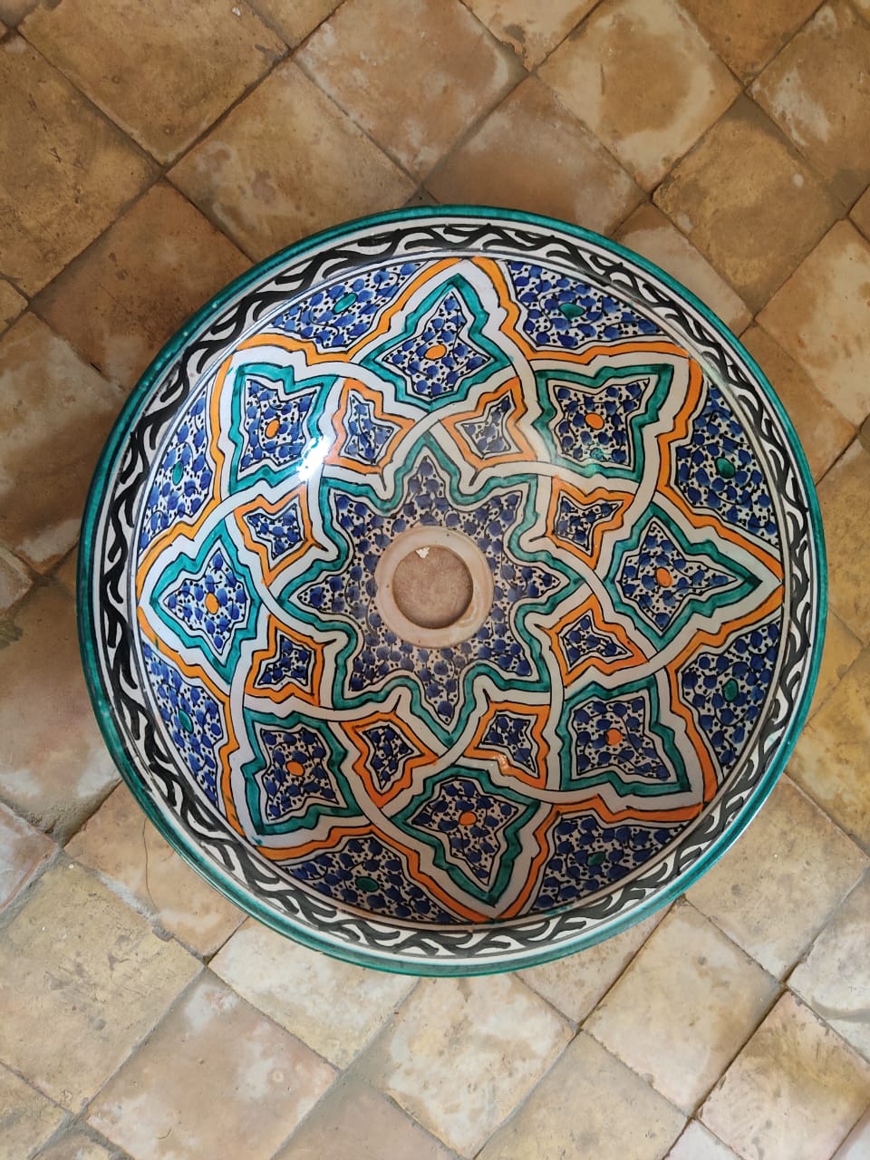 Unique Ceramic Sink, Handmade Moroccan Basin, Artisan Crafted, Moroccan Inspired Design - Image 4