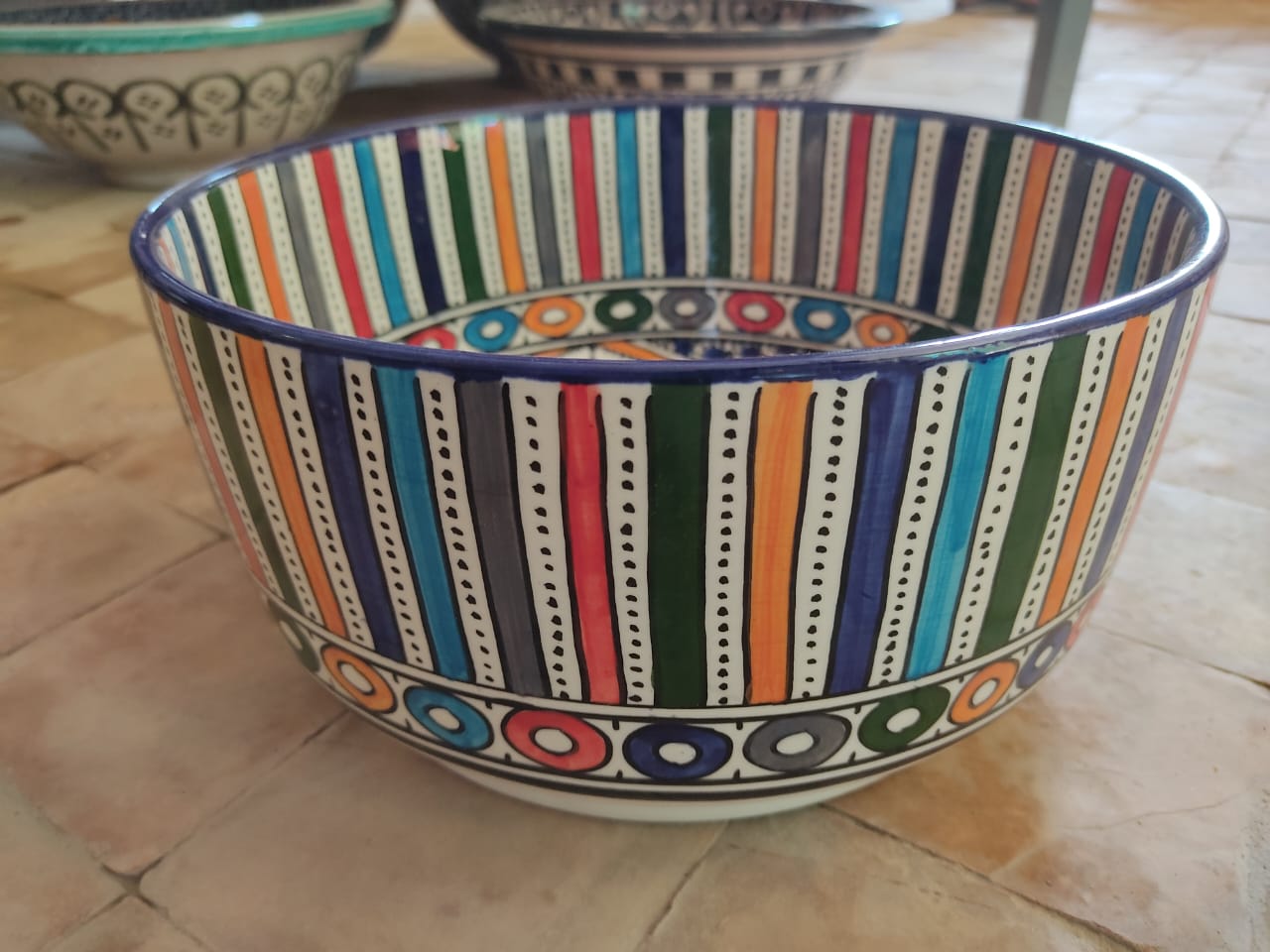 Moroccan Ceramic Bowls, Handcrafted, Colorful Serving Dishes, Boho Decor, Kitchen Accessories, Hostess Gift - Image 3