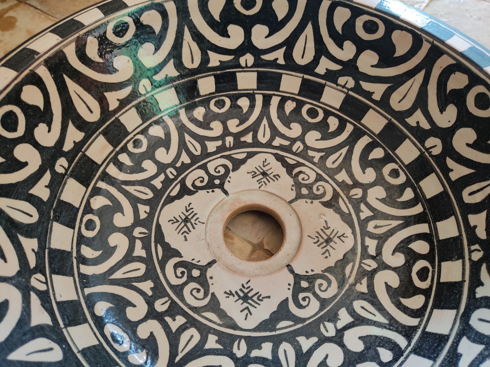 Round Ceramic Sink in Moroccan Style, Handcrafted Bathroom or Kitchen Sink, Colorful Basin, Vibrant Sink - Image 5