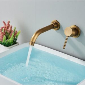 Bathroom Brass Faucet , Wall Mounted Faucet